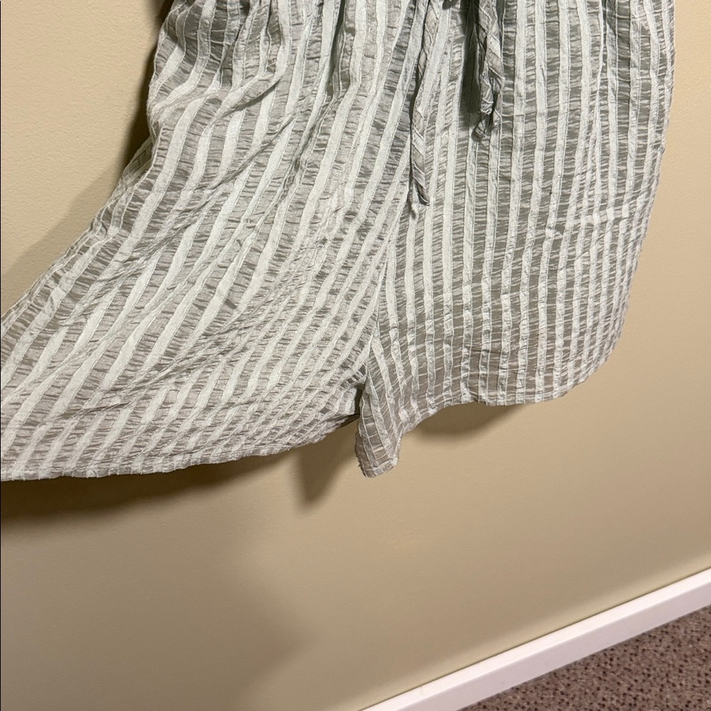 LULUS Feel Inspired Sage Green Striped Sleeveless Romper size large size large - Picture 5 of 7